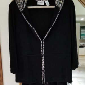 Chico's Travelers Black Top and Pant Set - Size 1